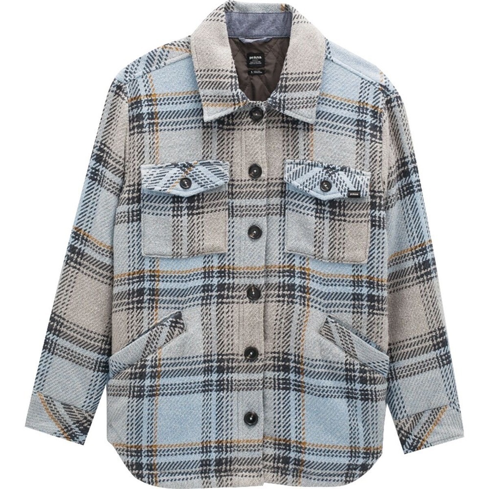 Women's Prana Lower Falls Flannel Jacket in the Big Sky Blue Size M - Picture 2 of 16
